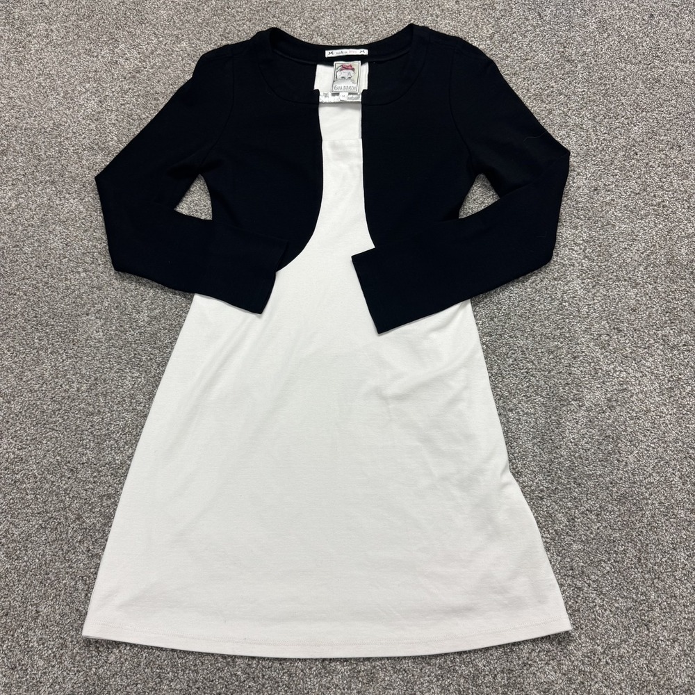 Y2K Yoana Baraschi Dress Womens M Black White Colorblock Long Sleeve Knit Short